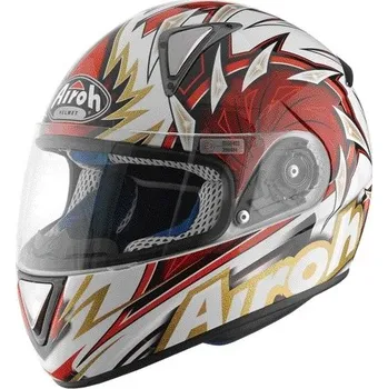 Helma na motorku LEOX RIGHT LXR55 - integrální červená moto helma Airoh - L