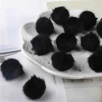 Bambule, bambulka, z umělé kožešiny černá 2,5 cm