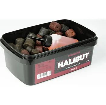 Nástraha Mikbaits Halibut 500g combo Halibut peletový mix + 60ml lososový olej