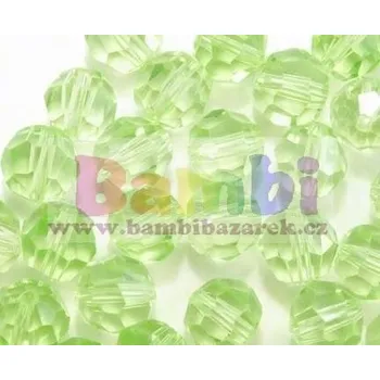 Korálek Korálky broušené/ohňovky - žlutozelená > Ø12mm (6 kusů)