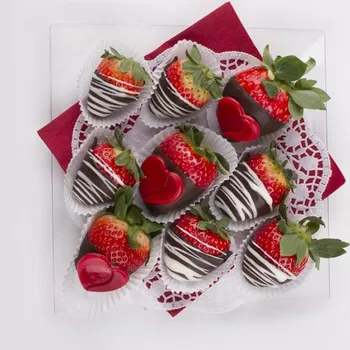 Bonboniéra Jahodové srdce tmavé Velký (L)