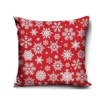 Povlak na dekorativní polštářek Tiptrade - Dekorační vánoční povlak na polštář - sněhové vločky / 40 x 40 cm