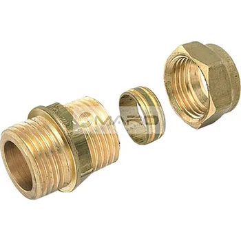 Instalatérský materiál Comap Šroubení svěrné přímé J500 s vnějším závitem, pro Cu trubky 15 x 3/4", 8500065