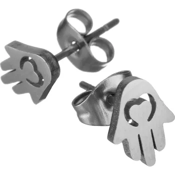 Souprava šperků Náušnice pusety dlaně se srdíčkem chirurgická ocel VL 318