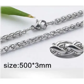 Řetízek Ocelový náhrdelník - Hmotnost: 14 g, 500*3mm