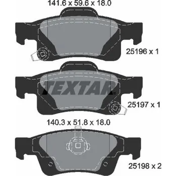 Brzdová destička Sada brzdových destiček, kotoučová brzda TEXTAR 2519601