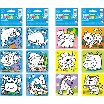 omalovánky Malování vodou - dekorace adhesivní, 3ks