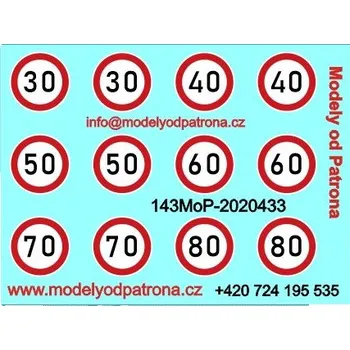Plastikový model Modely od Patrona SADA OBTÍČKY (DEKÁLY) Značky - maximální rychlost