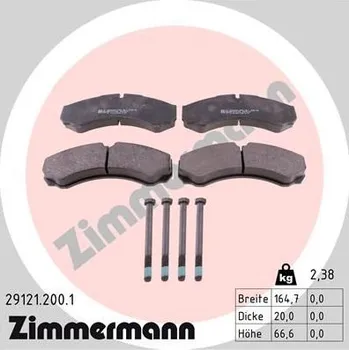 Brzdová destička Sada brzdových destiček, kotoučová brzda ZIMMERMANN 29121.200.1