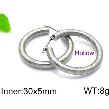 Náušnice Kruhové střední náušnice ve stříbrné barvě 20x 4mm - s vroubky