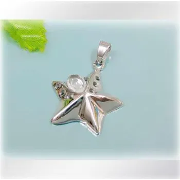 Přívěsek Hvězda pětícípá zdobená - ocelový přívěsek