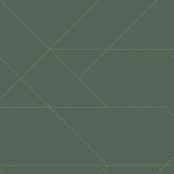 Tapeta Zelená vliesová tapeta se zlatými liniemi 139212, Art Deco, Esta