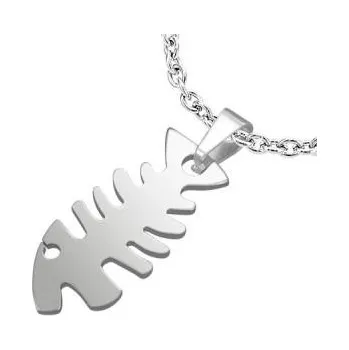 Přívěsek Kostra ryby - varianta 4 - ocelový přívěsek