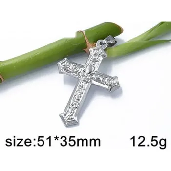 Přívěsek Ocelový kříž 51x35mm - přívěsek