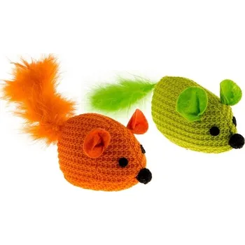 Hračka pro kočku Ferplast háčkované myšky pro kočky MIX barev (2 ks)