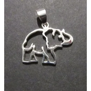 Přívěsek Silueta slona - varianta 3 - stříbrný přívěsek