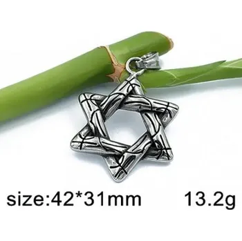 Přívěsek Hexagram 42x31mm - ocelový přívěsek