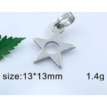 Přívěsek Pěticípá hvězdička - 13x13mm - ocelový přívěsek