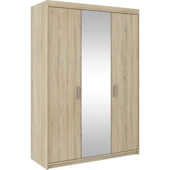 Šatní skříň Šatní skříň ELINA 3D dub sonoma/zrcadlo