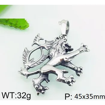 Přívěsek Ocelový přívěsek - český lev - 45x35mm