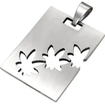 Přívěsek Destička s třemi lístky - ocelový přívěsek