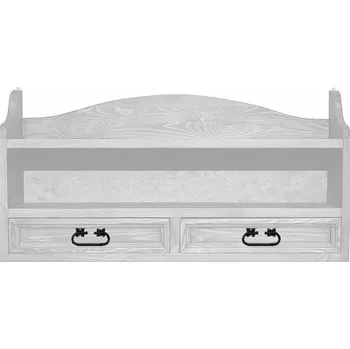 police Rustikální police WHITE HOME COS16 se zásuvkami 100x45x20 cm Bílá patina K03