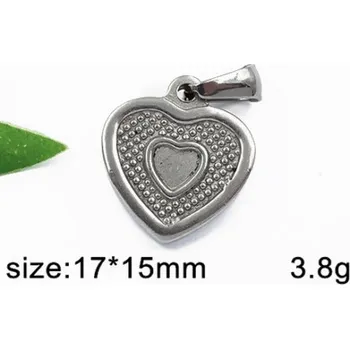Přívěsek Srdíčko / srdce - 17x15mm - ocelový přívěsek