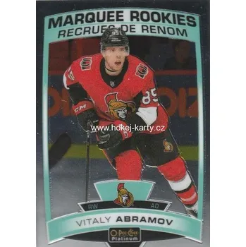 Sběratelská karetní hra insert RC karta VITALY ABRAMOV 19-20 OPC Platinum Marquee Rookies číslo 189