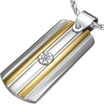 Přívěsek Dvoubarevná destička - ocelový přívěsek