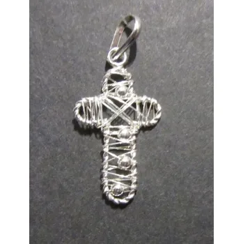 Přívěsek Vyplétaný křížek - stříbrný přívěsek