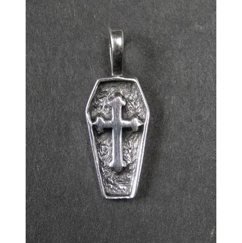 Přívěsek Křížek v rakvi - stříbrný přívěsek / přívěsek ze stříbra (Křížek v rakvi - stříbrný přívěšek na krk)
