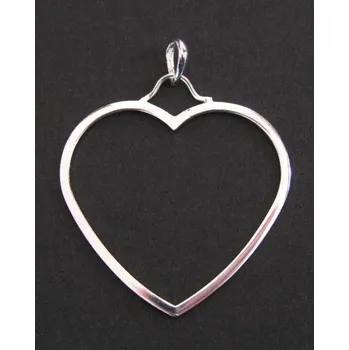 Přívěsek Obrysové srdce - stříbrný přívěsek