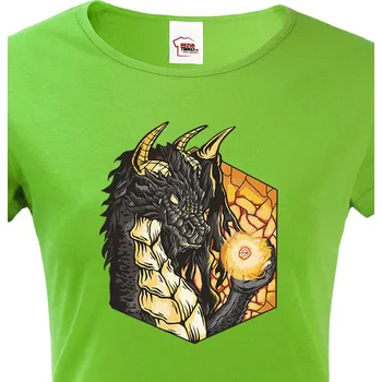 Dámské tričko Dámské tričko Magický drak, Barva Zelená, Velikost 2XL, Canvas Dámské tričko s krátkým rukávem Bezvatriko.cz 1697