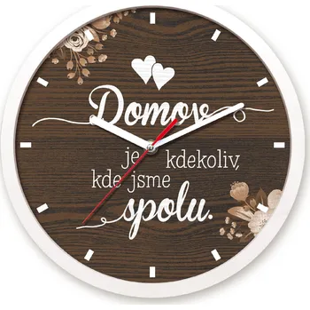 Hodiny Nekupto Dárkové hodiny kulaté Domov je kdekoliv Sladký domov