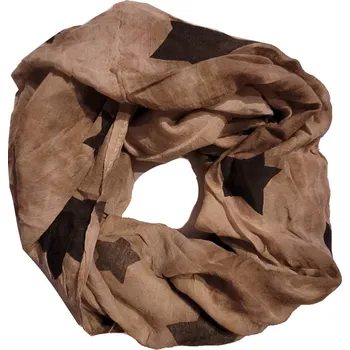 Šála Dámská šála bavlněná DT-013A světle hnědá vzor hvězdy | COOLTOVKA.CZ