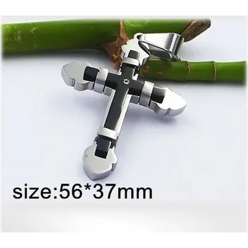 Přívěsek Velký ocelový kříž - přívěsek - 56x37mm