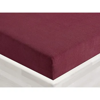 Prostěradlo Froté napínací prostěradlo FR-011 Bordó 90 x 220 - výška 20 cm