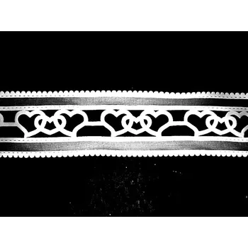 Stuha Stuha dekor., srdce-bílá, 4cmx9,1m