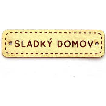 Nášivka N125, Nášivky, Sladký domov, EKO kůže světlá, 59x16mm, 1ks