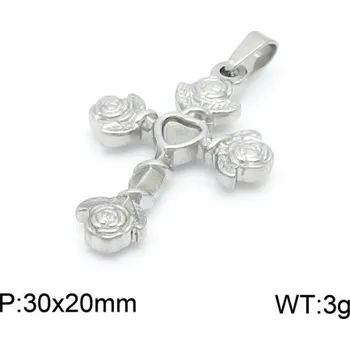 Přívěsek Kříž - ocelový přívěsek - 30x20mm