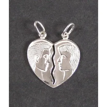 Přívěsek Rozpůlitelné srdce - stříbrný přívěsek