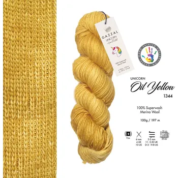 Příze Gazzal Příze Unicorn 1344 slámově žlutá