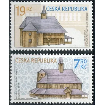 Poštovní známka Česká pošta (2006) č. 490 - 491 ** - Česká republika - Dřevěné kostelíky
