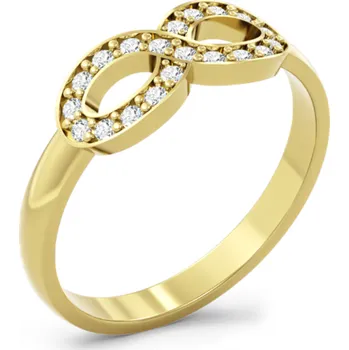 Prsten Couple, Zlatý prsten Forever, žluté zlato se zirkony, vel.: 51, ø16,2 mm, 6610266-0-51-1