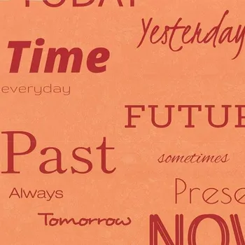 Tapeta Oranžová vliesová tapeta s nápisy, písmeny, 7200001 My Home, Vavex