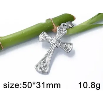 Přívěsek Ocelový přívěsek - kříž - 50x31mm