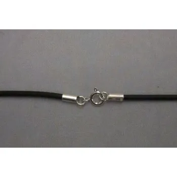 Náhrdelník Černý náhrdelník se zakončením z oceli - délka 46+3 cm