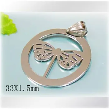 Přívěsek Vážka v kruhu - varianta 2 - ocelový přívěsek