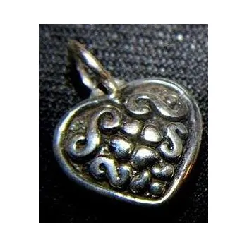 Přívěsek Malé zdobené srdíčko - varianta 2016 - stříbrný přívěsek