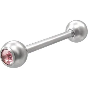 Piercing Piercing s kuličkou s růžovým sklíčkem
